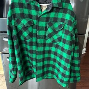 L.L. Bean Green and Black Plaid Shirt
